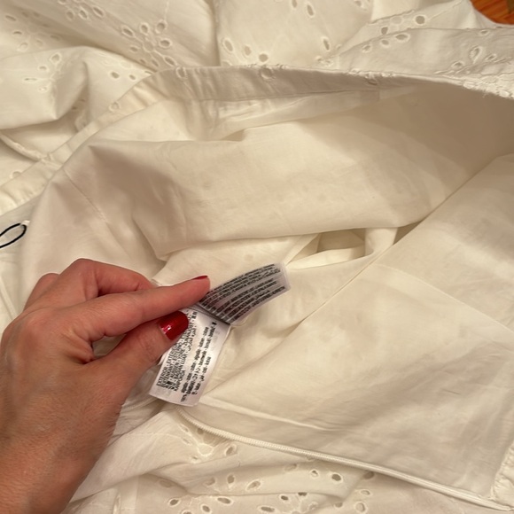 Zara embroidered 100% cotton white voluminous hem midi skirt sz.XS - Picture 10 of 16